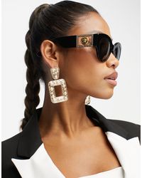 Versace - – runde oversize-sonnenbrille - Lyst