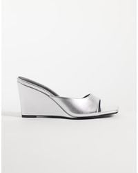 Raid - Juniper Faux Suede Heeled Wedge Mules - Lyst