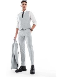 ASOS - Pantalones De Traje Verde Jaspeado De Corte Pitillo Con Acabado Texturizado De Wedding - Lyst