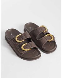 ASOS - Falcon Double Buckle Footbed Sandals - Lyst