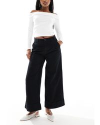 ASOS - Brushed Wide Leg Turn Up Ankle Grazer - Lyst