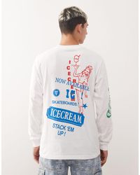 ICECREAM - T-Shirt Met Lange Mouwen En Meerdere Grafische Prints - Lyst