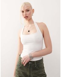 Weekday - Slim-Fit Top Met Vierkante Halternek - Lyst