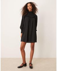 Glamorous - Smock Ruffle High Neck Mini Dress - Lyst