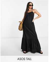 ASOS - Asos Design Tall Drop Hem Cami Maxi Beach Dress - Lyst