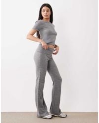 Mango - Gebreide Broek Met Omslag En Studs - Lyst