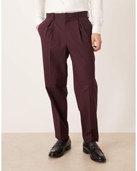 ASOS - Smart Pleated Relaxed Tapered Trousers - Lyst