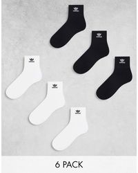 adidas Originals - Trefoil 6-pack Quarter Socks - Lyst