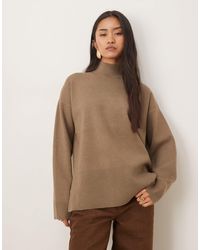 Pretty Lavish - Curve – hochgeschlossener pullover aus rippstrick - Lyst