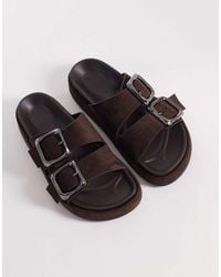 ASOS - Floyd Oversized Buckle Footbed Sandal - Lyst