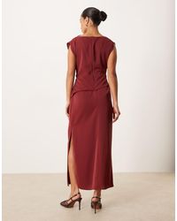 ASOS Pleated Embroidered Midi Dress in Green