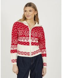 Brave Soul - Zip Through Fairisle Christmas Cardigan - Lyst