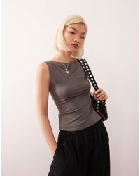 Weekday - Annie Super Soft Boat Neck Sleeveless Top - Lyst