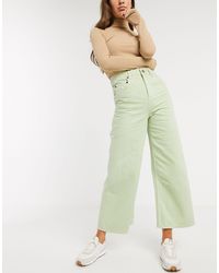 ASOS Premium - Jeans con fondo ampio verde lime acido