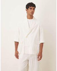 ASOS - Linen Mix Slouchy Oversized Suit Jacket - Lyst
