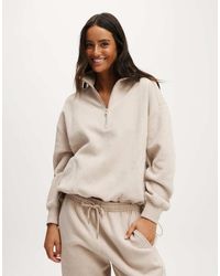 Cotton On - Plush Half Zip Sweatshirt - Lyst