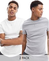 ASOS - 2 Pack Muscle Fit Rib T-shirts - Lyst