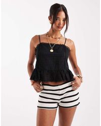 ONLY - Cropped Embroidery Cami - Lyst