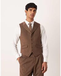 ASOS - Slim Wool Look Suit Waistcoat - Lyst