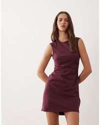 New Look - Drape Detail Bengaline Mini Dress - Lyst