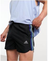adidas Originals - Adidas - pantaloncini da bagno neri con 3 strisce e spacco rétro - Lyst