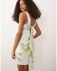 ASOS - Shift Mini Dress With Bow Back Detail - Lyst