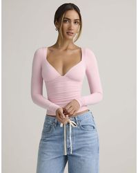 Oh Polly - Modal Sweetheart Neckline Long Sleeve Top - Lyst