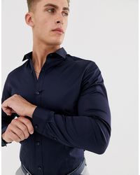Jack & Jones Premium Slim Fit Stretch Smart Shirt - Blue