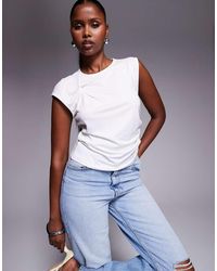 ASOS - Twist Detail Grown On Sleeve T-shirt With Ruched Side - Lyst