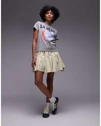 TOPSHOP - Cotton Flippy Mini Skirt With Godets - Lyst