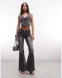 TRUE RELIGION - Twisted Seam Mid Rise Flap Pocket Ultra Flared Jeans Co-Ord - Lyst