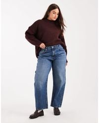 ASOS - Asos Design Curve Slim Barrel Leg Jeans - Lyst