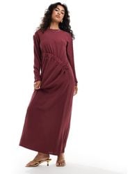 ASOS - Long Sleeve Maxi Dress With Ruched Side - Lyst