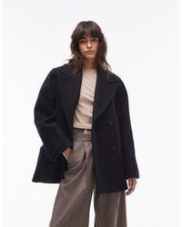 & Other Stories - Wool Blend Double Breasted Cropped Coat With Double Pocket Detail - Lyst