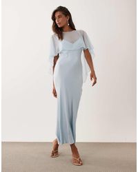 ASOS - Satin Cape Layer Maxi Dress - Lyst