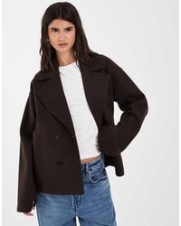 ONLY - Chaqueta Corta Extragrande En Marrón Chocolate - Lyst