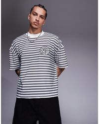 ASOS - – boxy fit oversize-t-shirt mit streifen - Lyst