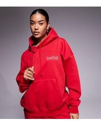 Kaiia - Exclusive Cotton Rich Diamante Logo Oversized Hoodie Co-ord - Lyst