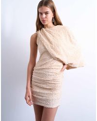 TOPSHOP - One Sleeve Drape Sequin Mini Dress - Lyst