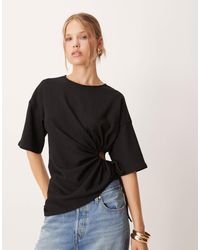 ASOS - T-shirt texturé avec cordon - Lyst