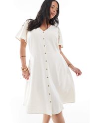 ONLY - – minikleid mit bindedetail und leinen - Lyst