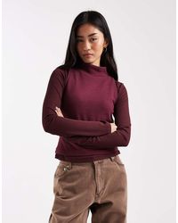 ASOS - Supersoft Double Layer Funnel Neck Long Sleeve Top - Lyst