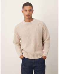 ASOS - Oversized Heavyweight Knitted Wool Blend Rib Jumper - Lyst