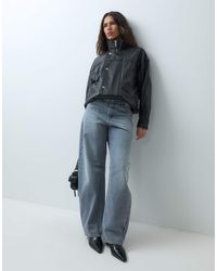 Barneys Originals - Real Leather Funnel Neck Bomber Jacket - Lyst