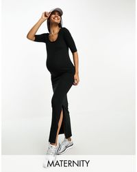 Vero Moda - Vero Moda - Zwangerschapskleding - Bodycon Midi-jurk Met Zijsplitten - Lyst