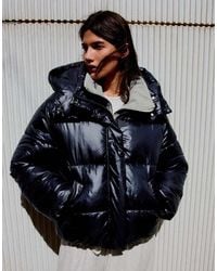 Bershka - Oversize Hooded Puffer Jacket - Lyst