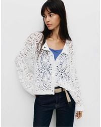 Pull&Bear - Gilet en maille ajourée - beige - Lyst