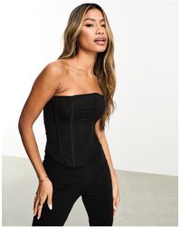 ASOS - Co-ord Double Layer Mesh Corset Bustier - Lyst