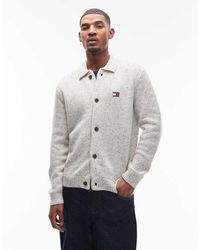 Tommy Hilfiger - Chest Logo Button Up Knitted Collared Cardigan - Lyst