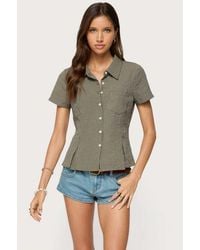 Edikted - Alisa Plaid Tailored Button Up Shirt - Lyst